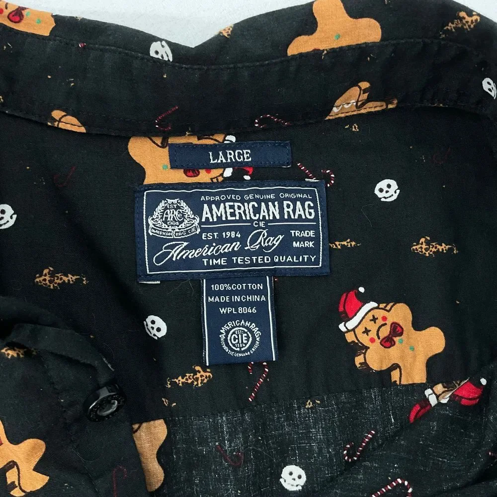 American Rag Mens Short Sleeve Shirt Size Large Pre-Owned‎ (Z168)